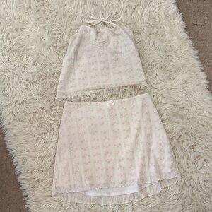 Garage White and Pink Mini Dress